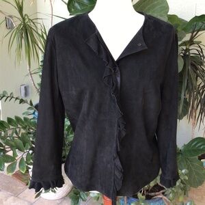 VS2 black goat suede jacket